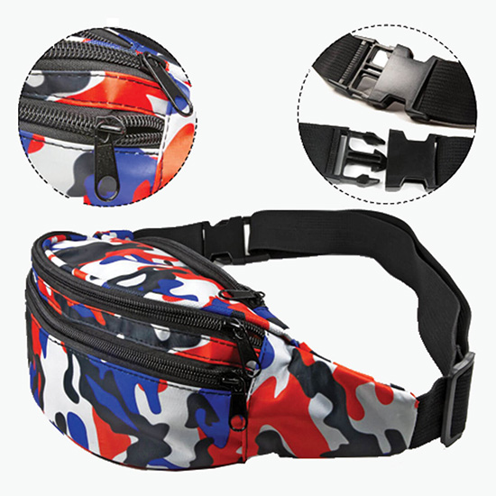 Premium Full Color Fanny Pack with Three Zippers