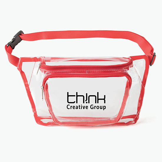 Clear Fanny Pack with Two Zipper Pockets