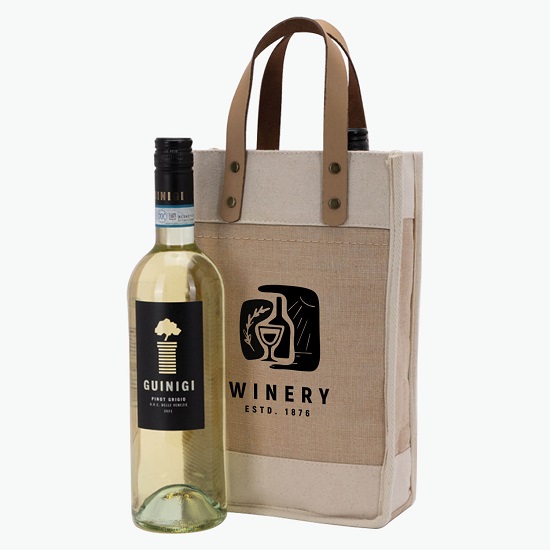 Sonoma Cotton Jute Wine Cooler Bag
