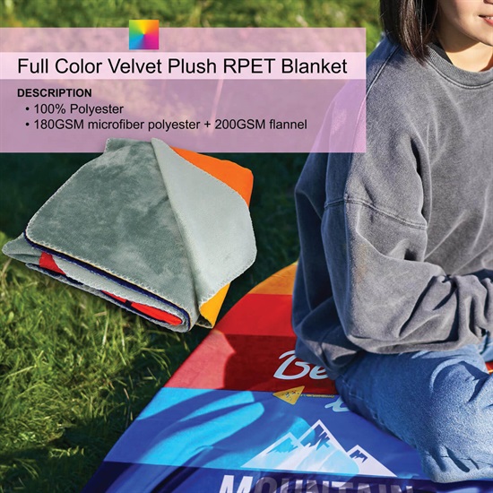 Full Color Velvet Plush RPET Blanket