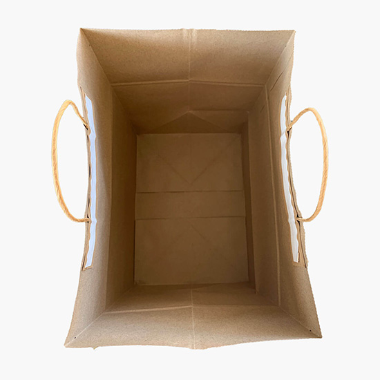Kraft Tamper-Safe Shopping Bag - 14 1/2 x 12 - Hot Stamped