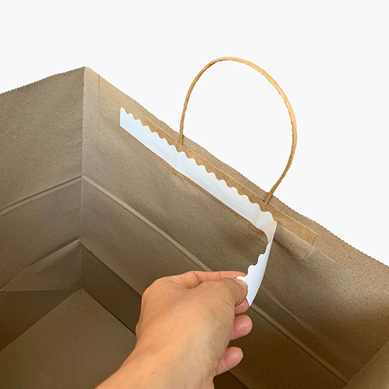Kraft Tamper-Safe Shopping Bag - 14 1/2 x 12 - Hot Stamped