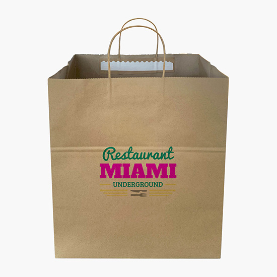 Kraft Tamper-Safe Shopping Bag - 14 1/2 x 12 - Full Color