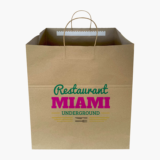 Kraft Tamper-Safe Shopping Bag - 16 1/4 x 14 1/2 - Full Color