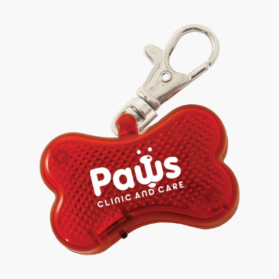 Bone Shaped Reflector Pet Tag with Strobe