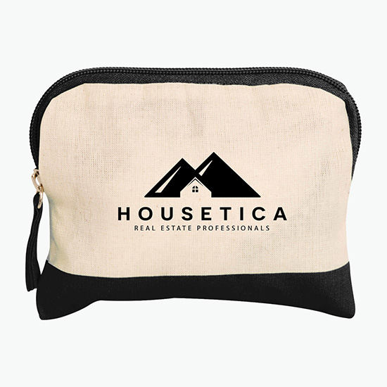 Colored Accent Cotton Accessory Bag