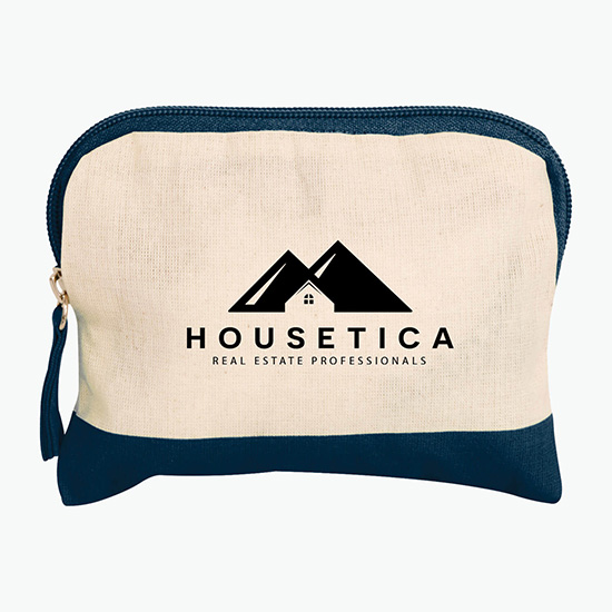 Colored Accent Cotton Accessory Bag