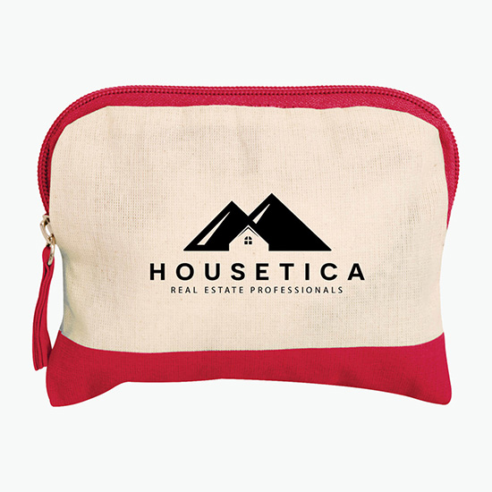 Colored Accent Cotton Accessory Bag
