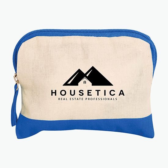 Colored Accent Cotton Accessory Bag