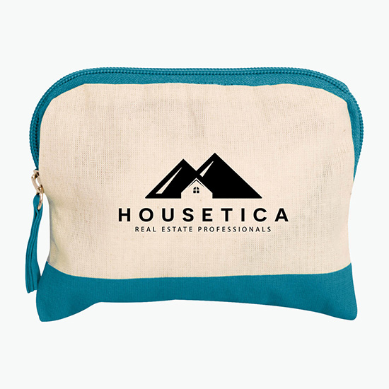 Colored Accent Cotton Accessory Bag