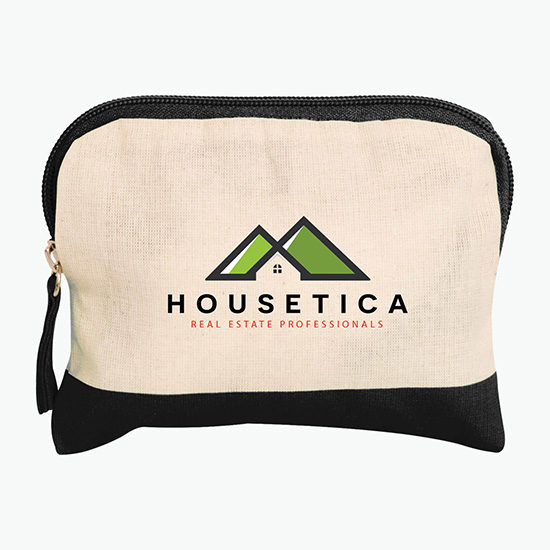 Colored Accent Cotton Accessory Bag - Full Color