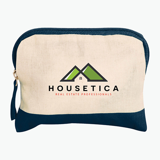 Colored Accent Cotton Accessory Bag - Full Color