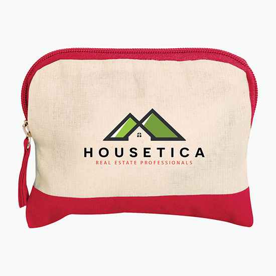 Colored Accent Cotton Accessory Bag - Full Color