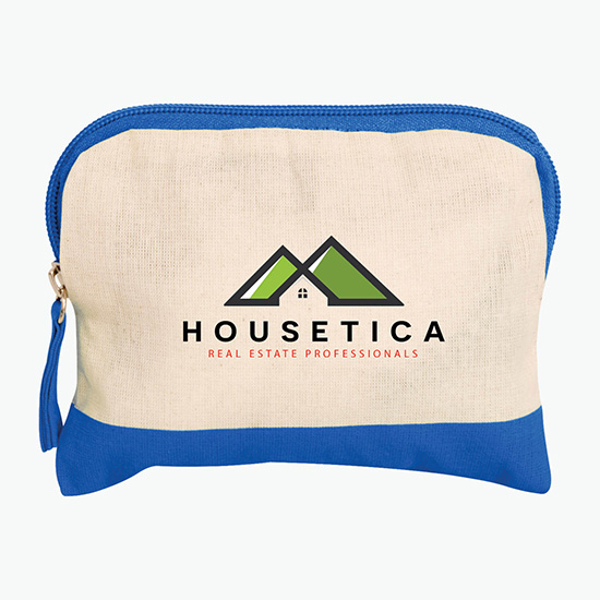Colored Accent Cotton Accessory Bag - Full Color