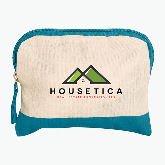Colored Accent Cotton Accessory Bag - Full Color