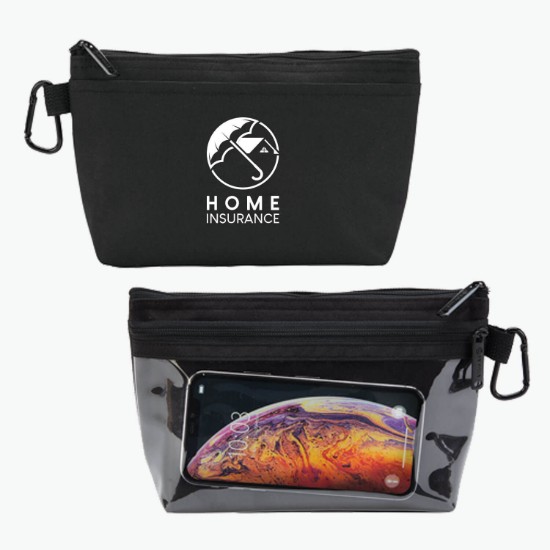 Clear Clip Caddy Zipper Pouch