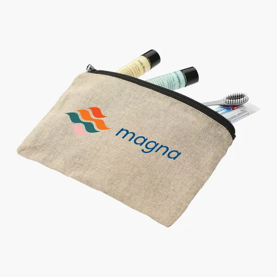 Recycled Cotton Twill Travel Pouch - Full Color