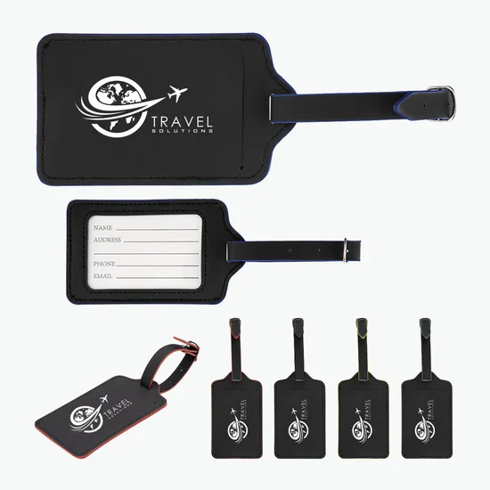 Recycled Leatherette Luggage Tag - 24-Hour Production