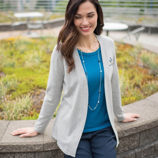 Lightweight Cotton Blend Open Cardigan - Women's