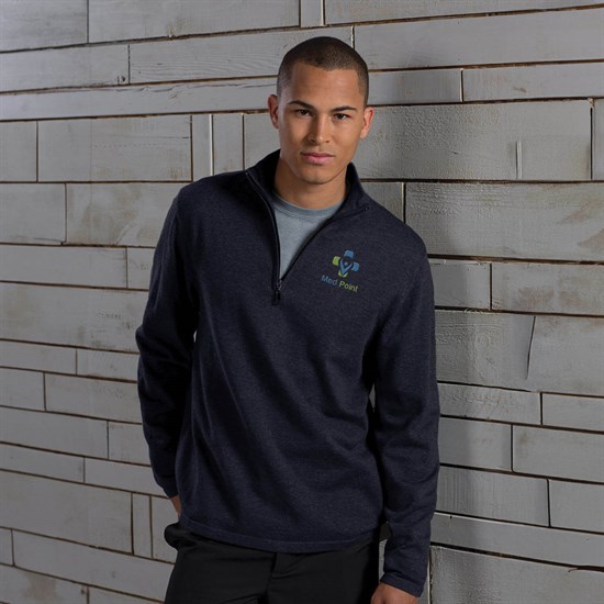 Edwards Garment Cotton Blend 1/4 Zip Sweater - Men's