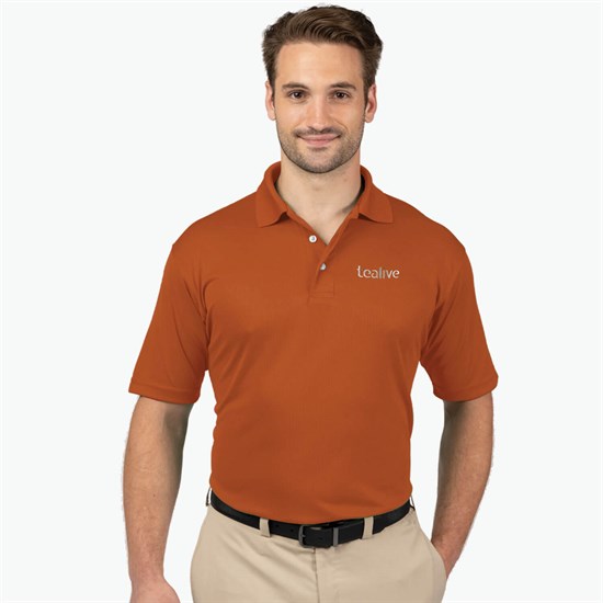 Blue Generation Textured Mesh Performance Polo - Men's