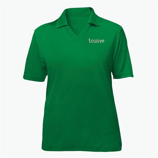 Blue Generation Textured Mesh Performance Polo - Women's