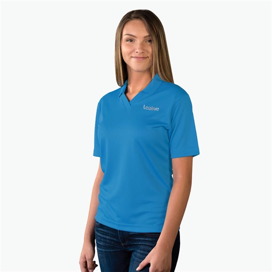 Blue Generation Textured Mesh Performance Polo - Women's