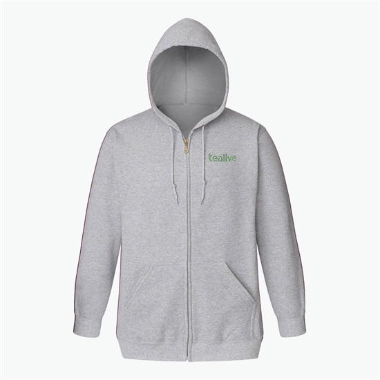 Blue Generation Cotton Blend Full Zip Hoodie - Embroidered