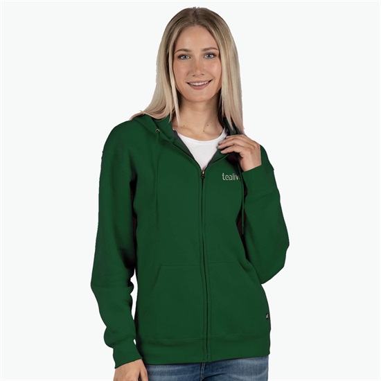 Blue Generation Cotton Blend Full Zip Hoodie - Embroidered