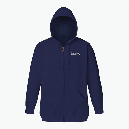 Blue Generation Cotton Blend Full Zip Hoodie - Embroidered