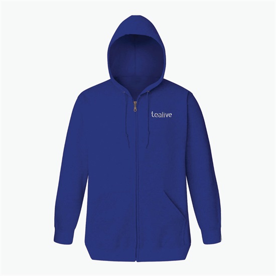 Blue Generation Cotton Blend Full Zip Hoodie - Embroidered