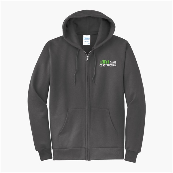 Port & Co Full-Zip Hooded Sweatshirt - Embroidered