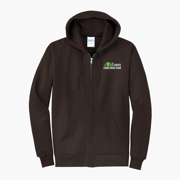 Port & Co Full-Zip Hooded Sweatshirt - Embroidered
