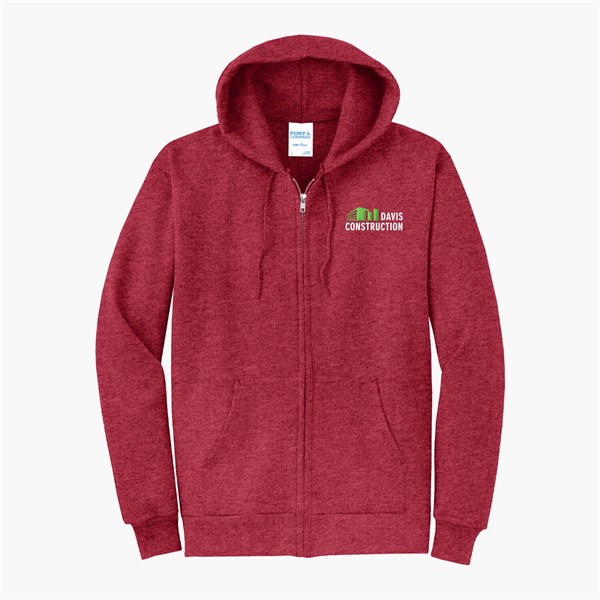 Port & Co Full-Zip Hooded Sweatshirt - Embroidered