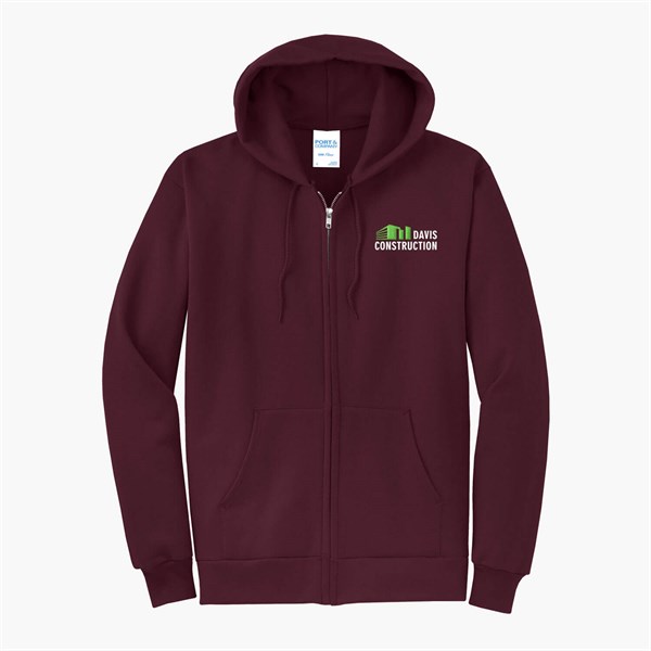 Port & Co Full-Zip Hooded Sweatshirt - Embroidered