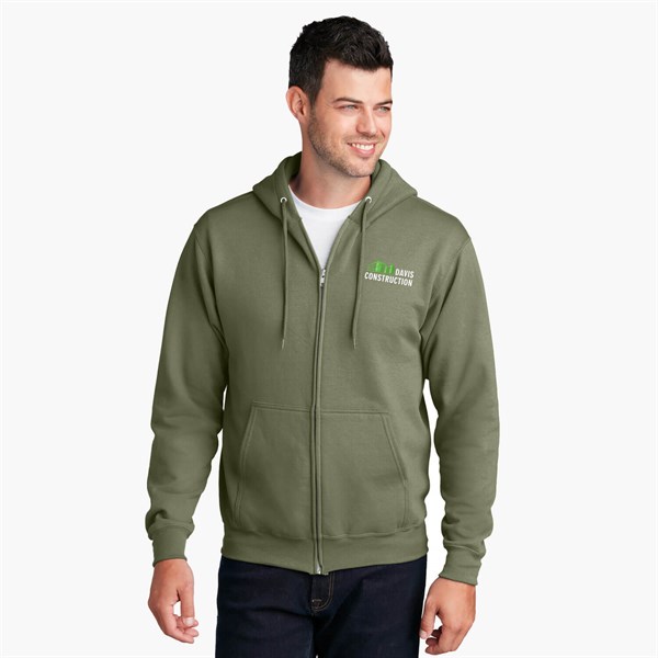 Port & Co Full-Zip Hooded Sweatshirt - Embroidered