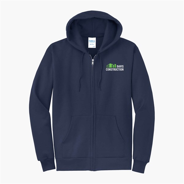 Port & Co Full-Zip Hooded Sweatshirt - Embroidered