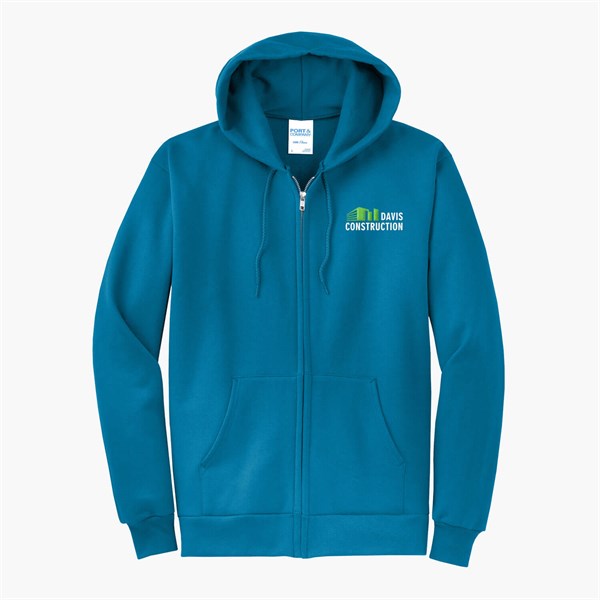 Port & Co Full-Zip Hooded Sweatshirt - Embroidered