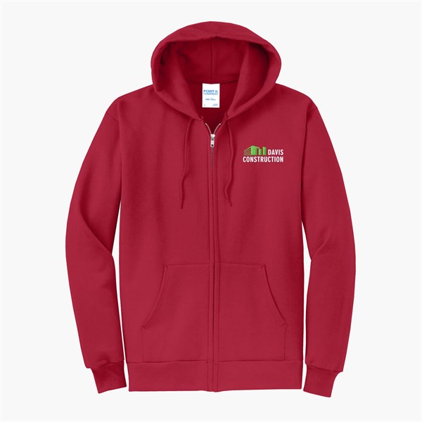 Port & Co Full-Zip Hooded Sweatshirt - Embroidered