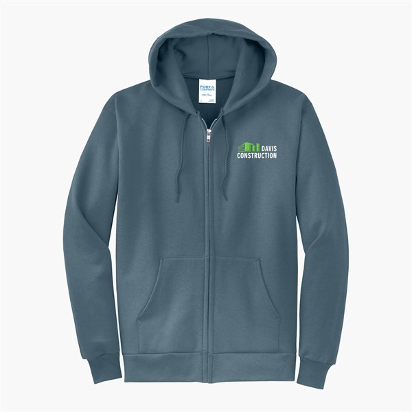 Port & Co Full-Zip Hooded Sweatshirt - Embroidered