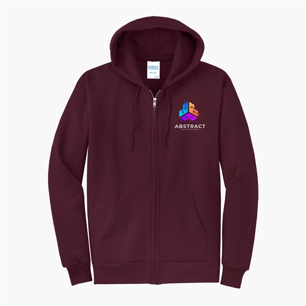 Port & Co Full-Zip Hooded Sweatshirt - Full Color