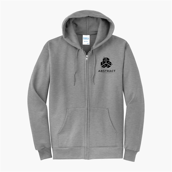 Port & Co Full-Zip Hooded Sweatshirt - Silkscreened