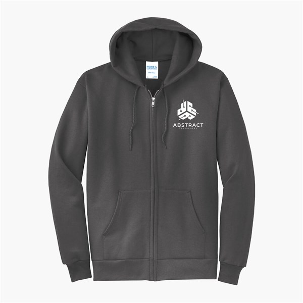 Port & Co Full-Zip Hooded Sweatshirt - Silkscreened