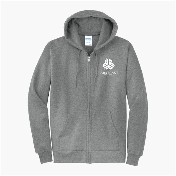 Port & Co Full-Zip Hooded Sweatshirt - Silkscreened