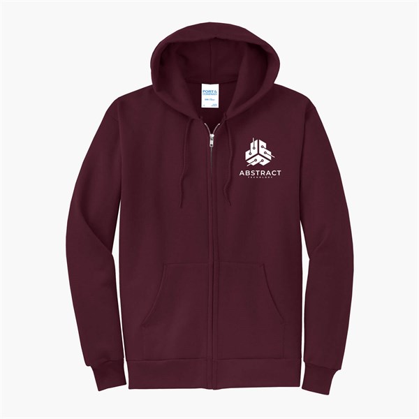 Port & Co Full-Zip Hooded Sweatshirt - Silkscreened