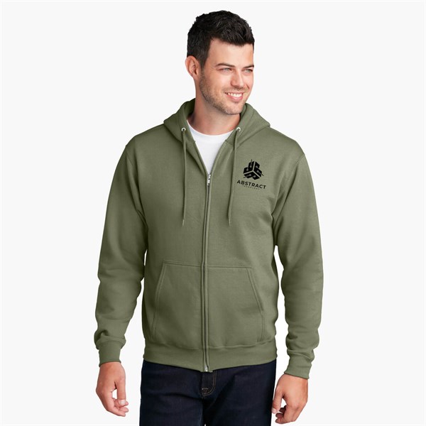 Port & Co Full-Zip Hooded Sweatshirt - Silkscreened