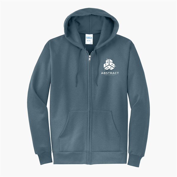 Port & Co Full-Zip Hooded Sweatshirt - Silkscreened