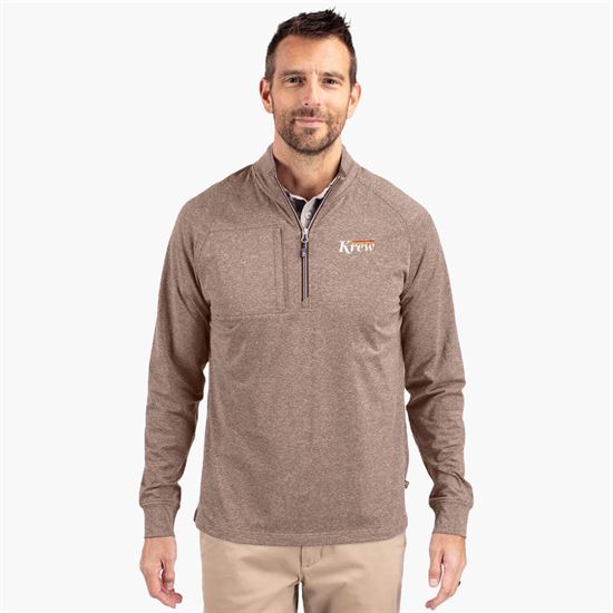 Cutter & Buck Adapt Eco Heather Knit 1/4 Zip Pullover - Men's