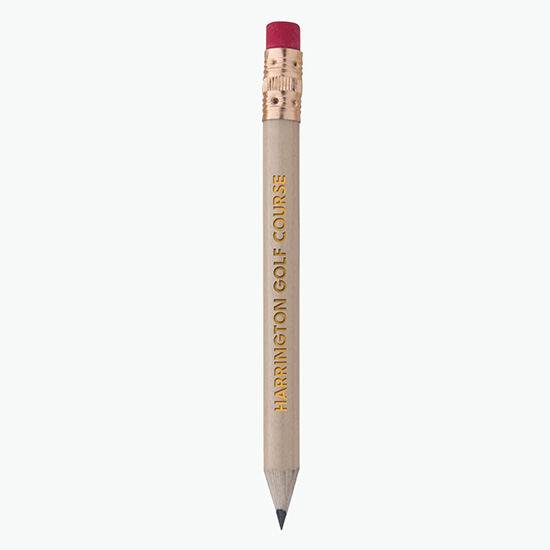 Round Golf Pencil with Eraser