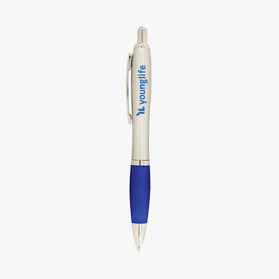 Curvy Ballpoint Pen - Metallic Barrel - 24-Hour Production
